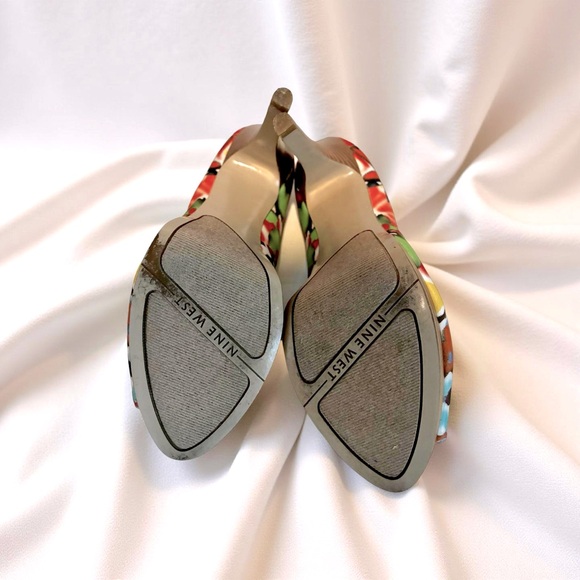 Nine West Floral Peep-Toe Heels - Picture 7 of 7